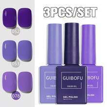 Set de 3 piezas de esmalte de uñas de gel, 0.51oz - 120 colores, arte de uñas de primavera, purpurina semi-permanente, kit de barniz para remojo para manicura y diseño de uñas, un color por frasco