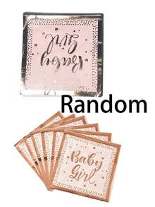 20张女婴餐巾纸，一次性婴儿派对餐巾纸，适用于女婴派对、饮料餐巾纸、性别揭晓派对装饰。 - 粉色 - 查看 8