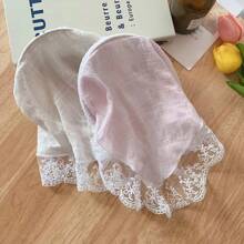 1pc Lace Lace Headscarf Vintage Triangle Scarf French Streamer Headband Sunblock Bun Hat Silk Scarf Women's Headscarf Hat, Pastoral Elegant Headband, Lace Edge Hair Accessories
