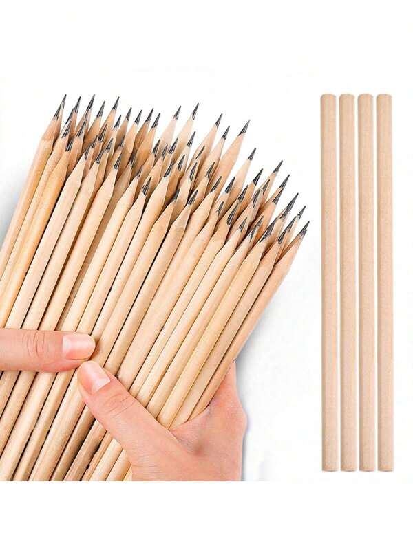 10/30/50 Pcs Raw Wood Pencils, HB Hexagonal Triangular Shaft Easy Sharpening & Unbreakable Lead, Student Writing, Sketching, School/Office Supplies, Learning Stationery, Holiday Gifts