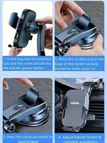 1 pieza Nuevo soporte de teléfono para coche con ventosa, soporte de navegación multifunción giratorio universal para camión y coche, soporte de teléfono para coche ajustable con ventosa compatible con iPhone y teléfonos Android, regalo para cumpleaños, familiares y amigos para soporte de teléfono en salida de aire acondicionado del coche, accesorios de coche