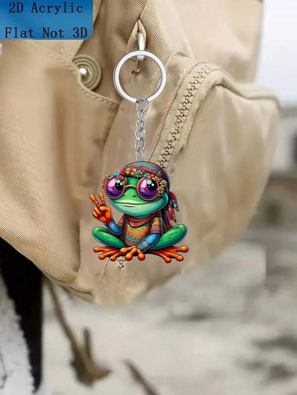 1 Piece Frog 2D Acrylic Charm With A Cool Design, Can Be Used As Multi-Purpose Keychain, Car Interior Decoration, Decorative Gift Accessories, Interior Decoration, DIY Backpack Decoration And Personalized Jewelry. It Is Also Suitable For Valentine's Day, Car Decor, Home Decor, Holiday Decor, Room Decor, Etc., Making It The Perfect Gift For Someone Special.[The Product Needs To Be Installed Manually.] Backpack For School Cartoon