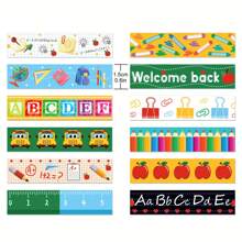 12pcs/6pcs/1pc School Themed Washi Tape Set, Decorative Paper Masking Tapes, Multicolor Handmade Stickers For Scrapbooking, Gift Wrapping And DIY Projects, Random Colors And Designs School Supplies Back To School School Essentials School Stuff