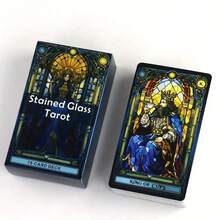 Stained Glass Tarot Cards - Premium Paper Board Game Deck For Divination & Insight - Yellow - View 4