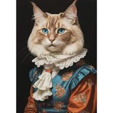 1PC Interesting Animal Victorian Animal Cat Portrait Art Abstract Poster Canvas Paintings Wall Art Pictures Home Decor Paintings In Living Rooms, Bedrooms, Dining Rooms Optional Frames Modern Posters, Wall Arts, Canvas Paintings - Multicolor - View 17