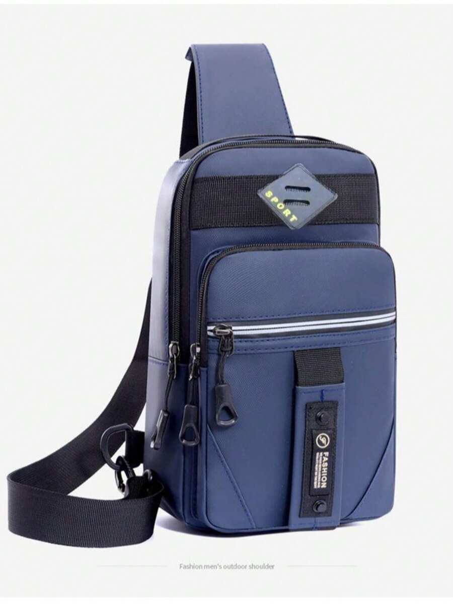 Men's Waterproof Large Capacity Chest Backpack - Màu xanh lam - Xem 1