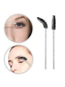 Bộ 100/50 cọ chuốt mi pha lê đen, cọ chuốt mascara, cọ chuốt mi dùng một lần màu đen, dụng cụ nối mi, cọ trang điểm, cọ trang điểm không mùi, dùng cho nối mi. - Nhiều màu - Xem 7