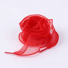 1 Pair Ribbon Shoelace, Satin Chiffon Ballerina Lace Pearl Bow Shoe Decor, Ivory Shoe String Accessories, Length 120cm (47.24in) - Multicolor - View 26