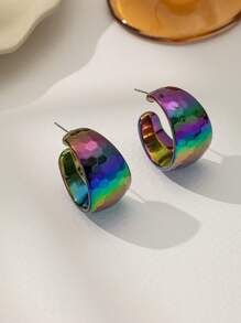 Boucles d'oreilles mode européennes et américaines, grands anneaux acryliques avec un design géométrique, bijoux pour femmes
