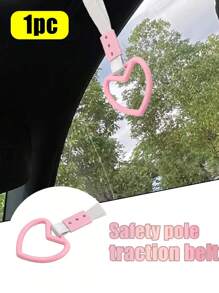 1pc Heart Shaped Pull Handle Cover, Purple/Pink Color Option, Personalized Creative Car Interior Decor Hanging On Car Handle