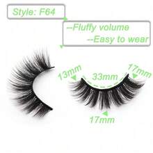 Pestañas postizas de aspecto natural, paquete de pestañas postizas de visón artificial hechas a mano esponjosas, 14 pares de pestañas de estilo ojo de gato (54) - Ojo lindo - Ver 3