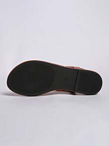 Bohemian Fashion Women's Flat Elastic Band Casual Summer Home Party Beach Sandals - Beige - View 9