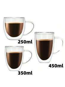 1 件装双层浓缩咖啡杯浓缩咖啡杯郁金香隔热杯适用于茶、浓缩咖啡和其他饮料 - 双层耐热玻璃保持饮料冷热 回到学校 - 彩色 - 查看 14