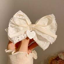 1pc/2pcs Set White Lace Bow Hair Clip, Side Clip, Lolita Duck Mouth Clip, Hair Accessory Claw Clips Hair Claws Hair Barrettes