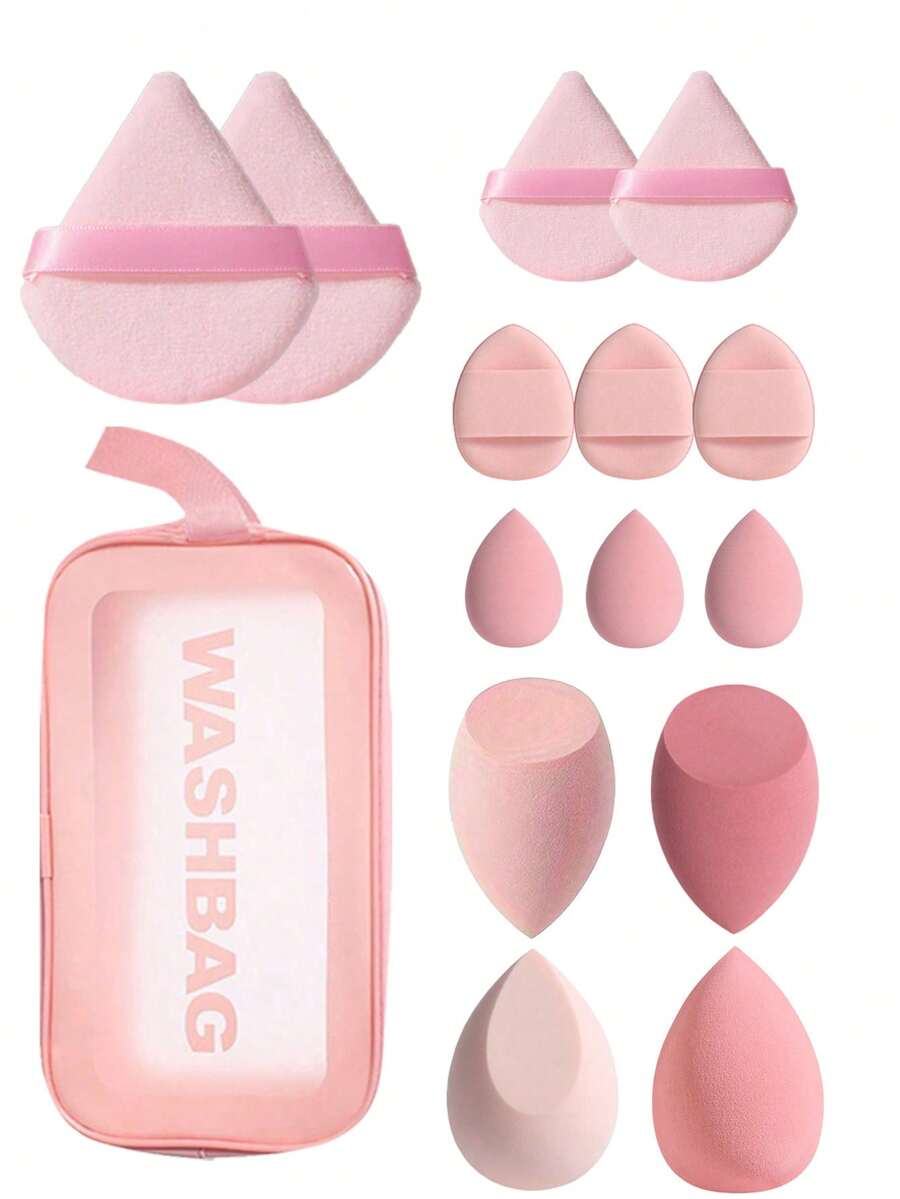 15/14/10/8/7/4/3件組化妝海綿套裝，適用於液體、乳霜與粉末產品，打造完美妝感，完整化妝配件包含粉撲、化妝海綿等 - 彩色 - 查看 1