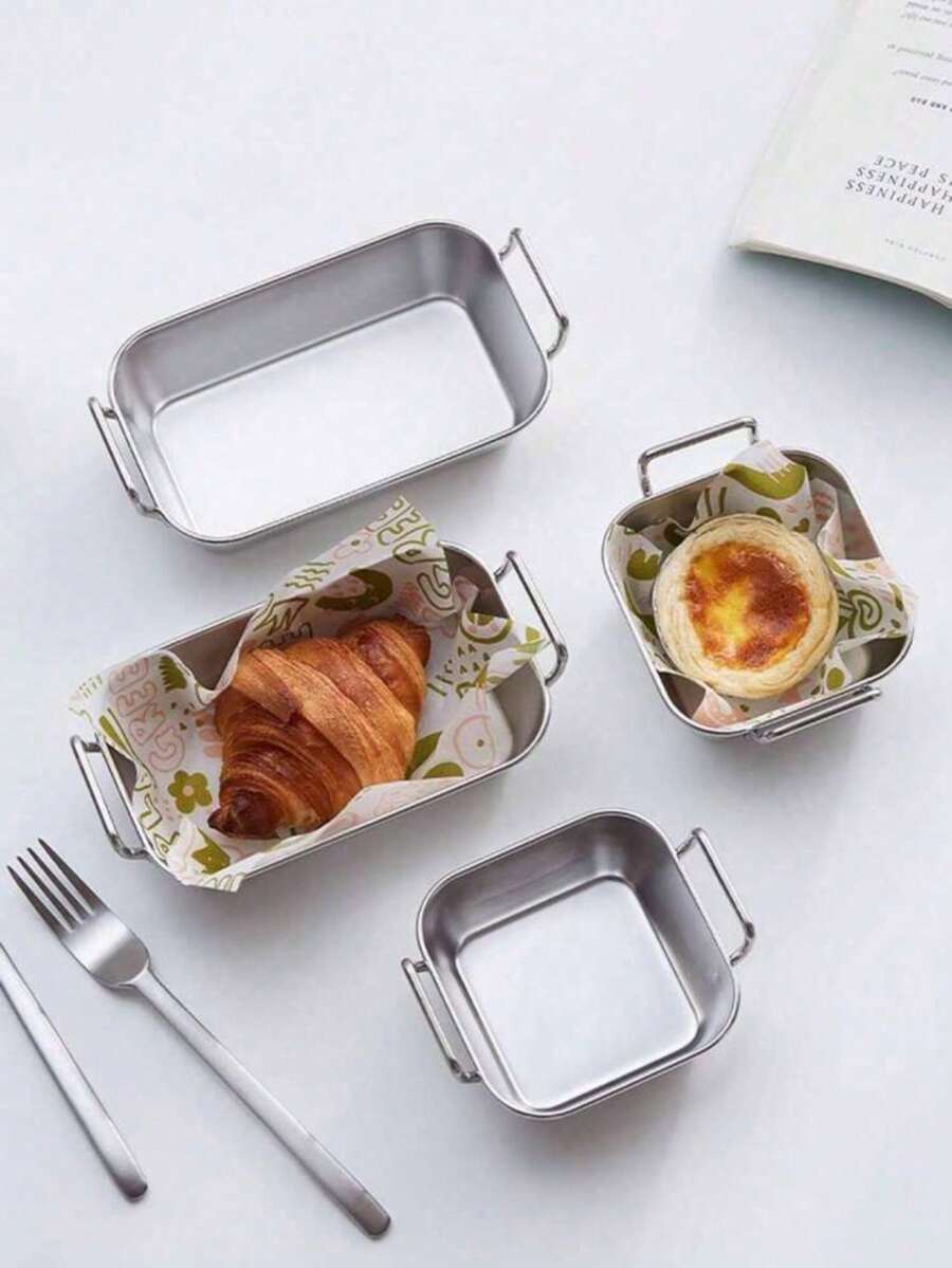 不锈钢银色/金色方形小吃盘，创意糖果薯条篮托盘，适用于家庭聚会、社交活动、酒店小吃服务、圣诞派对