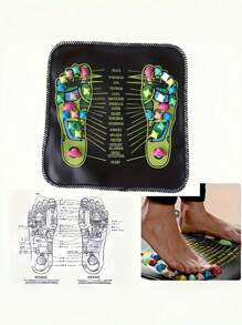 1pc Foot Massage Mat, Acupressure Points Relieve Sore, Office Standing Mat, Home Portable Foot Massager, Black Tech Standing Pad, Suitable For Yoga Relaxation, Gift For Parents, Office Long Standing, Home Office, Relieve Foot Pain Anytime