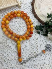 45 件亚克力仿树脂 Tasbih 穆斯林念珠玫瑰经手链项链，适合日常礼拜 - 彩色 - 查看 11