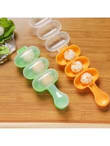 2pcs Onigiri Rice Ball Mold, DIY Sushi Meatball Trio Mold, Shake & Make Rice Balls - Multicolor - View 3