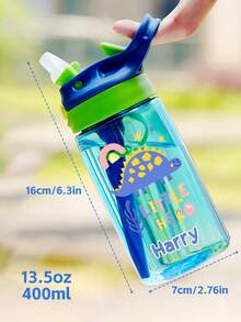 1 件 16 盎司定制水个性化小恐龙名字定制水瓶，学生吸管水杯带吸管防漏安全锁，饮水杯和饮料瓶，学生同学返校礼物夏令营旅行水瓶个性化节日礼物万圣节最佳圣诞节专属礼物，最佳礼物