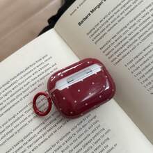 深红色圆点耳机盒+挂环 适用于Apple Pro 3/Pro 2/Pro/ 4/3/2，时尚耳机盒/女士耳机盒 - 紅色 - 查看 7