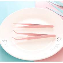 2件套精密镊子套装，钻石画工具，升级版防静电不锈钢弯头镊子，适用于钻石画、电子产品、实验室工作、珠宝制作、工艺品制作、焊接等。