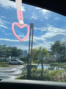 1pc Heart Shaped Pull Handle Cover, Purple/Pink Color Option, Personalized Creative Car Interior Decor Hanging On Car Handle