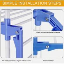 4 Tier Clothes Towel Airer Dryer Rack Foldable Dry Rail Hanger Laundry Indoor Outdoor - blue - View 11