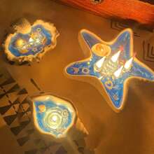 1PC Candle - Starfish And Shell Shaped Soy Wax Candles, Essential Oil Candles, Household Candles, Birthday, Christmas, Thanksgiving, Mother's Day, Women's Stress Relief Gifts, 100% Plant Based, No Animal Testing, Candle Accessories Random, Artificial Color Batches Available In Different Colors, But Does Not Affect Use, Some Decorative Accessories Are Random.