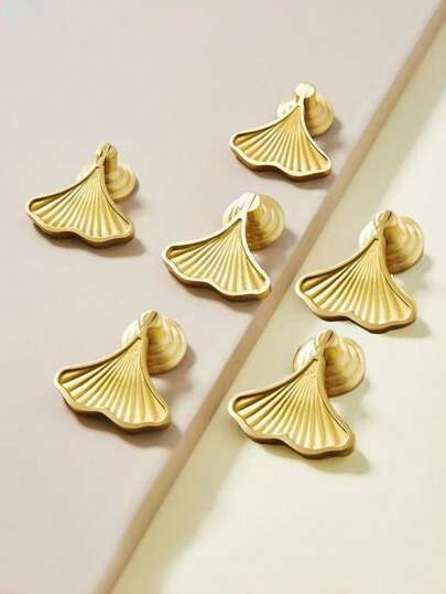 6pcs European Style Furniture Hardware Handles, Suitable For Nightstand, Drawer, Wardrobe, Cabinet, Shoe Cabinet, Vanity, Minimalist Style, Zinc Alloy Material, Single Hole Pulls. Screws Included For Free