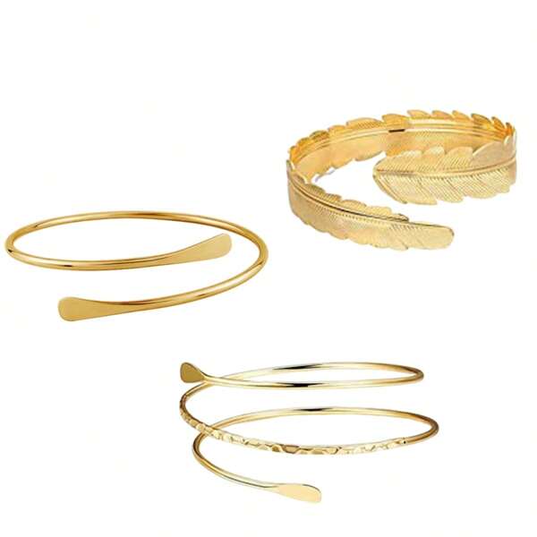 1 pièce/3 pièces Bracelet manchette en métal mode, Bracelet ouvrant géométrique minimaliste pour femmes
