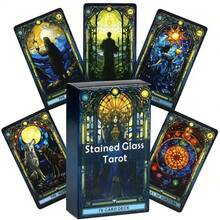 Stained Glass Tarot Cards - Premium Paper Board Game Deck For Divination & Insight - Yellow - View 1