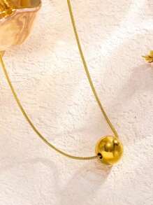 1 Set Minimalist Steel Sphere Decor Stainless Steel Jewelry Set, Suitable For Women's Daily Wear