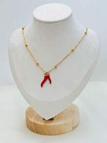 1pc Minimalist Chili Pepper Necklace, Stainless Steel Material With Vacuum Plating, Long-Lasting Color