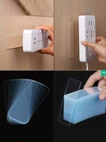 60pcs Double-Sided Transparent Adhesive Tape, Removable Waterproof Wall Mounting Tape Suitable For Walls, Arts, Crafts, Decorations, Couplets, Photos And Clocks, Plastic Surface Synthetic Rubber, Easy To Tear And Stick, Stickers, Wall Decals, Home Decor Vinyl Stickers, Spring Decorations To Renew Your Home, Rama Decorative Stickers