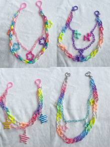 School Backpack Accessories Decoration Cartoon Curly Hair Chain Strawberry Pendant Colorfast Chain Strap Bag Decoration