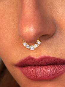 925 Sterling Silver Fashion Multi-Purpose Nose Ring/Nose Stud/Earring/Ear Cuff/Ear Clip Piercing Jewelry, Suitable For Various Occasions