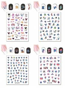 Disney Adesivi per unghie Disney Festival Mickey a trasferimento d'acqua, decorazioni per unghie con personaggi Stitch dell'Oceano, Stickers per decorazioni per unghie stile Stitch in stile Cosplay
