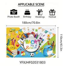 1 pièce Bannière de fond pour la rentrée scolaire, décoration pour la rentrée des élèves, fond de fête de la rentrée scolaire intérieur et extérieur