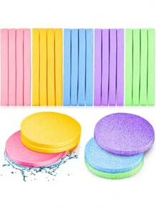 12pcs/Pack Compressed Face Washing Sponges, Expand With Water, Reusable Facial Cleansing Pads, Makeup Remover Sponges, Compact & Portable
