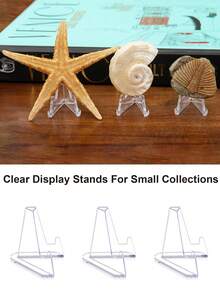 10 giá trưng bày Acrylic - Giá đỡ giá vẽ mini trang trí cho đồ sưu tầm, thẻ giao dịch và tiền xu | Hộp đựng pha lê trong suốt - Trong sáng - Xem 6