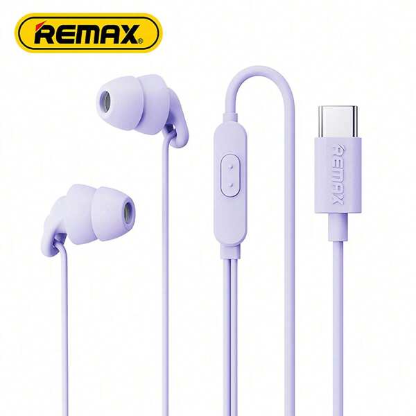 REMAX Remax 1.2M Type-C Wired In-Ear Headphones,HiFi Dynamic Mic, Integrated Silicone Material, Soundproof Ear Caps, Noise Reduction And Bass Boost
