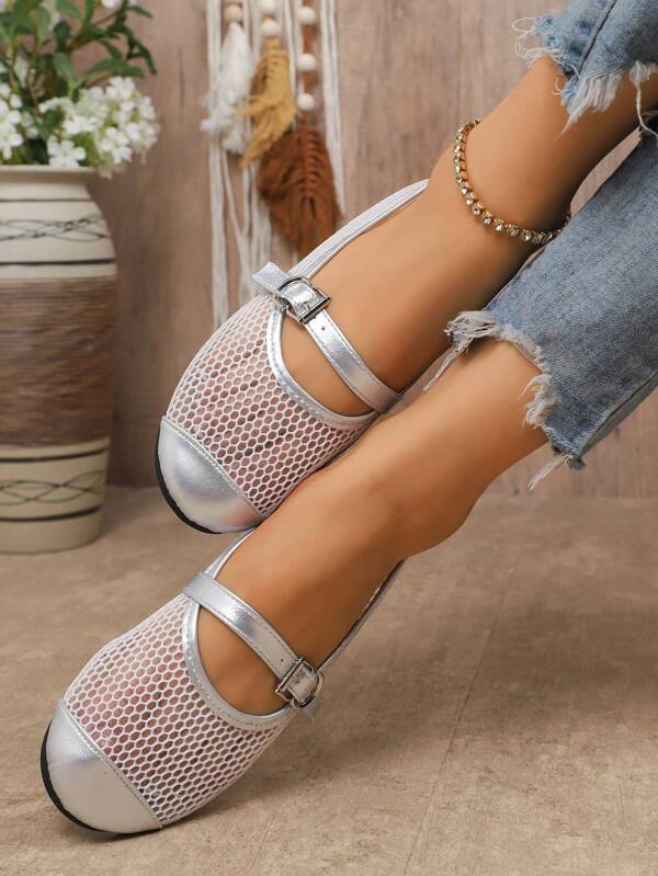 2025 New Low Vamp Ballerina Flat Shoes For Women, New Summer Design, Round Toe Mary Jane Shoes, Pair With Dress