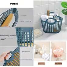 1pc Foldable Dirty Clothes Storage Basket - Modern Simple Large Capacity Laundry Basket, Home Bathroom Seam Storage Basket, Portable Folding Design Suitable For Dirty Clothes/Toys/Cosmetics Storage, White/Pink/Blue, Back To School