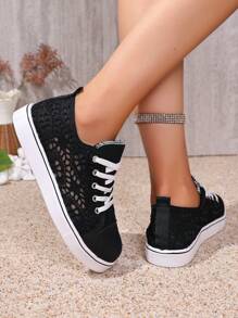 Zapatillas deportivas casuales de lona con puntera redonda, cordones y flecos, para mujeres, aptas para la vida universitaria, uso diario, hogar, viajes y oficina en 2024, con suela de PVC ligera y transpirable
