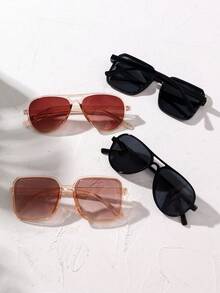 4副青年方框双梁蛤蟆镜简约百搭时尚日常眼镜