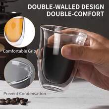 1 chiếc cốc espresso Ý hai lớp, cốc thủy tinh trong suốt, cốc espresso Ý, cốc trà pha lạnh, cốc trà, cốc cocktail whisky, cốc thủy tinh, cốc trà nhỏ chịu nhiệt trong suốt không quai, có thể tái sử dụng, an toàn với máy rửa chén, bền và dễ vệ sinh, thích hợp cho cappuccino, trà, đồ uống có ga, đồ uống nóng và lạnh. - Nhiều màu - Xem 8