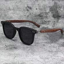 1 pieza de gafas de moda unisex con marco cuadrado y pieza contigua de medidor con acabado de plata