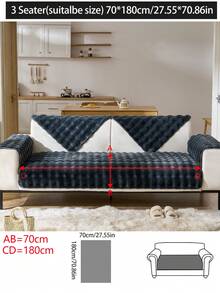 1pc Thick Plush Sofa Cushion Cover, All Season Anti-Slip Sofa Slipcover, Dust-Proof And Washable, Pet Friendly Protective Cover, Adjustable For Corner Sofa, Bedroom, Office, Living Room 1/2/3/4 Seater - 深灰色 - 查看 20