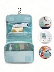 1pc Summer Travel Makeup Bag, Holiday Toilette Bag, Portable Waterproof Storage Bag, Large-Capacity Storage Bag, Multi-Functional Cosmetics Storage Bag, Suitable For Family Beach Trips, Business Trips, Beaches, Gifts For Friends, Gifts For Mom, Birthday GiftsFor Women Storage Organizer Travel Essentials Back To School Dormitory Storage